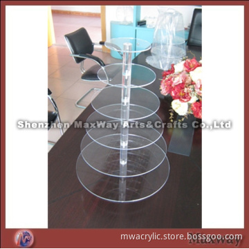 6 Tier Counter Rod Plexiglass Cupcake Stand Holder
